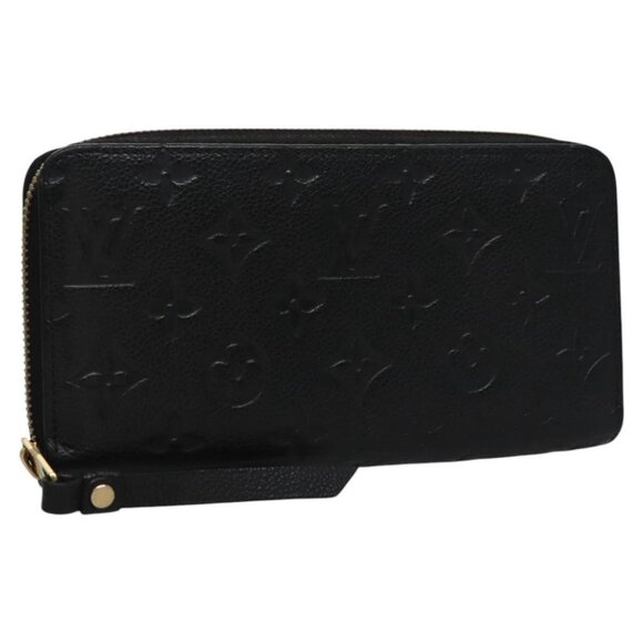 LOUIS VUITTON Monogram Empreinte Zippy Wallet Black M61864 LV Auth BD532 - Picture 1 of 16